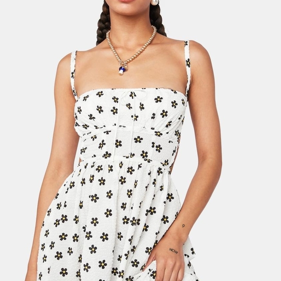 NWT For Love & Lemons Daisy Floral Dress Size Extra Large XL BRENDA MIDI $280 - Picture 3 of 5